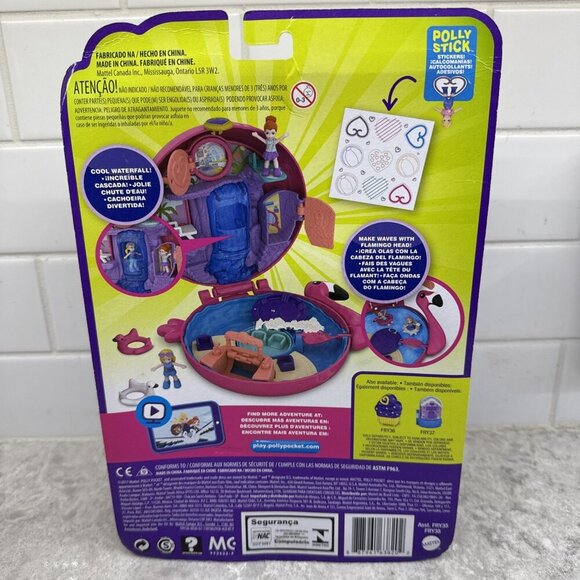 Polly Pocket Pocket World Pink Flamingo Floatie Compact, New In Original Pack - Picture 2 of 6